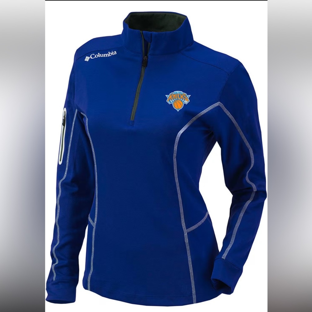 COLUMBIA NEW YORK KNICKS WOMENS BLUE 1/4 ZIP PULLOVER